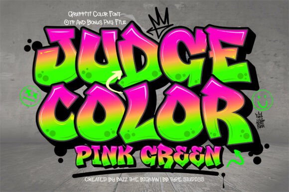 Judge Color Pink Green: A Vibrant Graffiti Font for Bold Designs